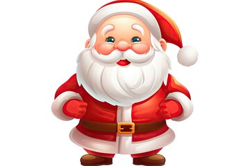 Cute happy and adorable Santa Clause illustration on white background