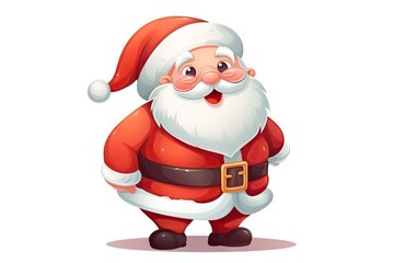 Cute happy and adorable Santa Clause illustration on white background