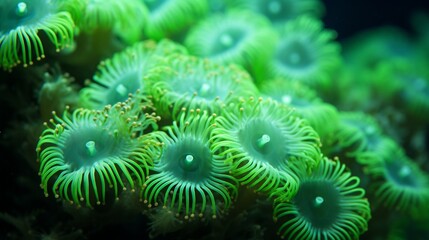 Sarcophyton soft coral with green polyps - - obrazy, fototapety, plakaty