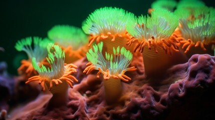 Naklejka na ściany i meble Sarcophyton soft coral with green polyps -