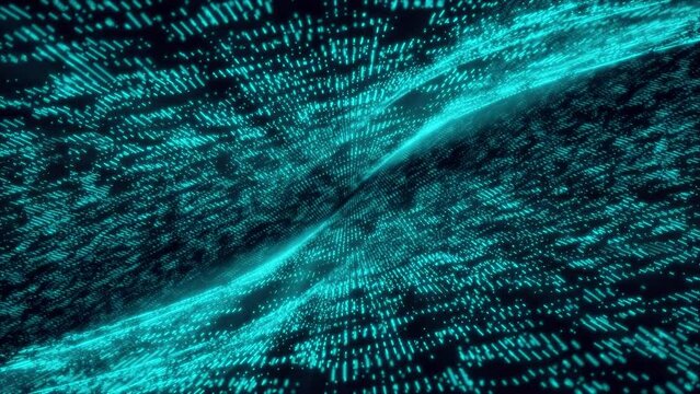 High definition 3D video about smart grid and connectivity. Combination of nature and technology in futuristic digital style in green neon color in abstract background