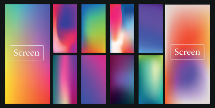 Soft color background on dark. Modern screen vector design for mobile app.