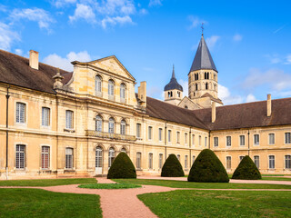 Fototapeta na wymiar The buildings of the medieval Abbey of Cluny, France