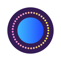 Round Circle Shape Button Gradient Colored Texture Nostalgic 90's Style Neon Futuristic Element Icon 