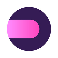 Round Circle Shape Button Gradient Colored Texture Nostalgic 90's Style Neon Futuristic Element...