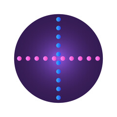Round Circle Shape Button Gradient Colored Texture Nostalgic 90's Style Neon Futuristic Element...
