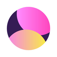 Round Circle Shape Button Gradient Colored Texture Nostalgic 90's Style Neon Futuristic Element Icon 