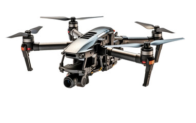 Cutting Edge Drone Technology A Camera Equipped Marvel in Gigapixel Precision on a White or Clear Surface PNG Transparent Background