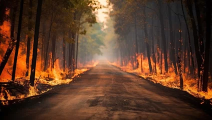  Forest Fire Engulfing Road © Meow Creations