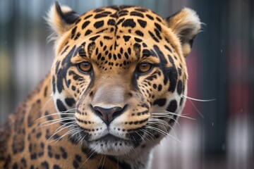 close-up of a jaguars intense gaze in daylight