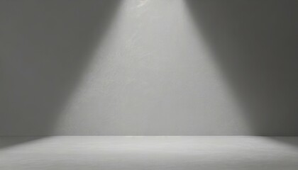 empty gray background and spotlight with studio for showing or design blank backdrop made from cement material realistic 3d render