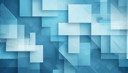 light blue squares and rectangles shapes background - obrazy, fototapety, plakaty