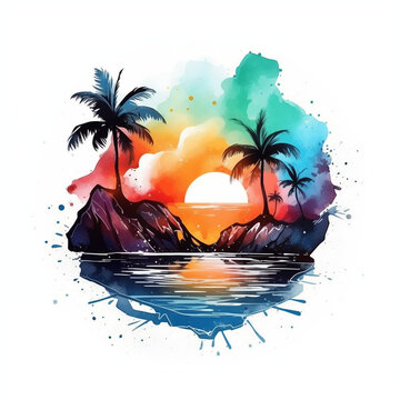 Creative Island-Inspired Logo Design Artwork