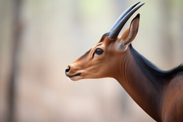 sable antelope profile with a blurred background