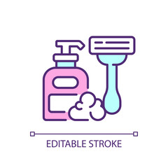 2D simple editable pink tax on personal care icon representing pink tax, isolated vector, thin line illustration.
