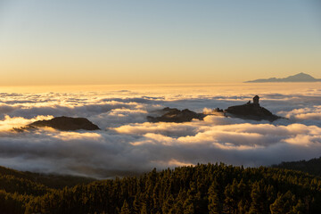 sunset over the mountains canary island