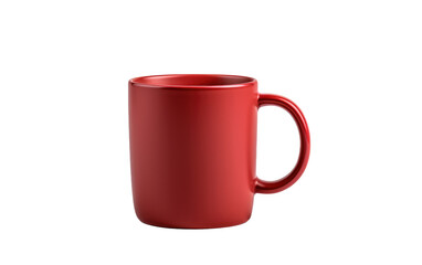 Red Mug kitchen Cup Coffee Tea on a White or Clear Surface PNG Transparent Background