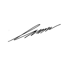 Abstract signature idea starting letter L. Vector with black writing and transparent background.