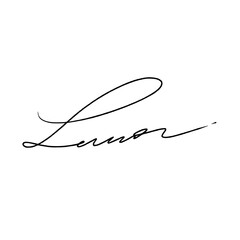 Abstract signature idea starting letter L. Vector with black writing and transparent background.