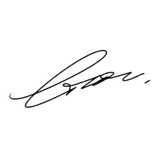 Abstract signature idea starting letter L. Vector with black writing and transparent background.