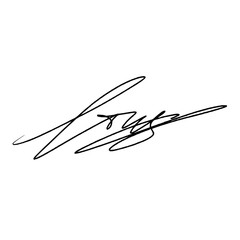 Abstract signature idea starting letter L. Vector with black writing and transparent background.