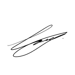 Abstract signature idea starting letter L. Vector with black writing and transparent background.