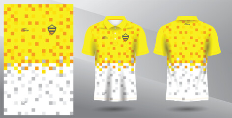 yellow abstract polo jersey mockup for sport uniform