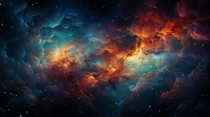 Obraz na płótnie Canvas Milky way galaxy stretching across the sky in vivid colors, AI Generated