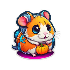 Hamster Halloween Sticker