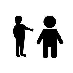 Boy silhouette simple black child icon Royalty Free Vector