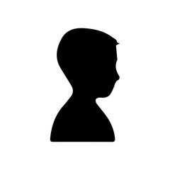 Boy silhouette simple black child icon Royalty Free Vector