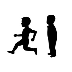 Boy silhouette simple black child icon Royalty Free Vector