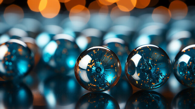 close up of glass balls