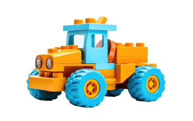 Children Playing Truck Car Vehicle Toy on a White or Clear Surface PNG Transparent Background