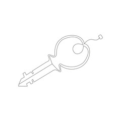 Continuous one line key drawing art design