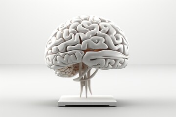 Human brain on white background.