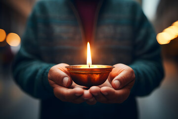 hands holding a candle - Powered by Adobe