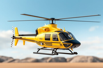 helicopter isolated on the white background. 3d illustration