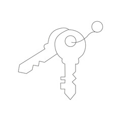 Continuous one line key drawing art design