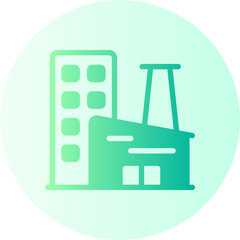 Factory plant gradient icon