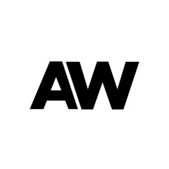 Letter A and W, AW logo design template. Minimal monogram initial based logotype. - obrazy, fototapety, plakaty
