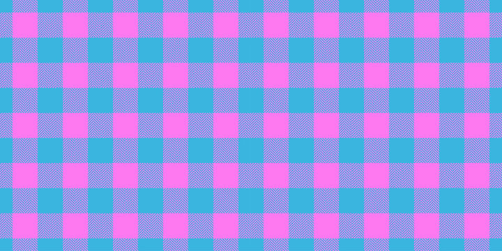 40s background texture vector, everyday fabric plaid textile. Inspiration pattern seamless check tartan in cyan and magenta colors.