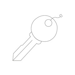 Continuous one line key drawing art design