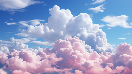 blue sky with clouds - obrazy, fototapety, plakaty