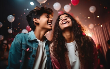 young happy and smiling indian couple