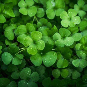 Clover plant that lives in watery places. Water nails. Or Marsilea