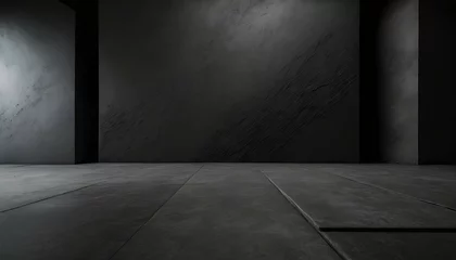 Möbelaufkleber black background floor dramatic product scene concrete texture © Kira