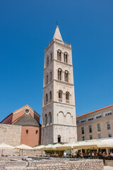 Fototapeta na wymiar Church of St. Donatus (Crkva sv. Donat) and Roman Forum Zadar in the state of Zadar Croatia 