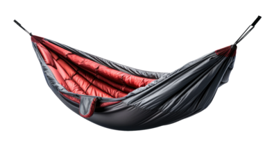 Bold Red and Black Parachute Suit on a White or Clear Surface PNG Transparent Background