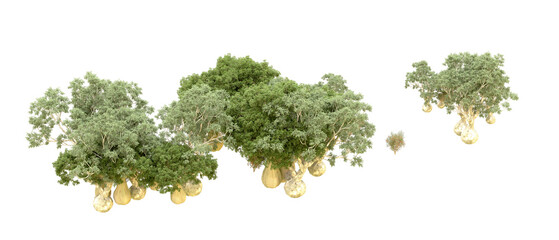 Obraz premium Green forest isolated on background. 3d rendering - illustration